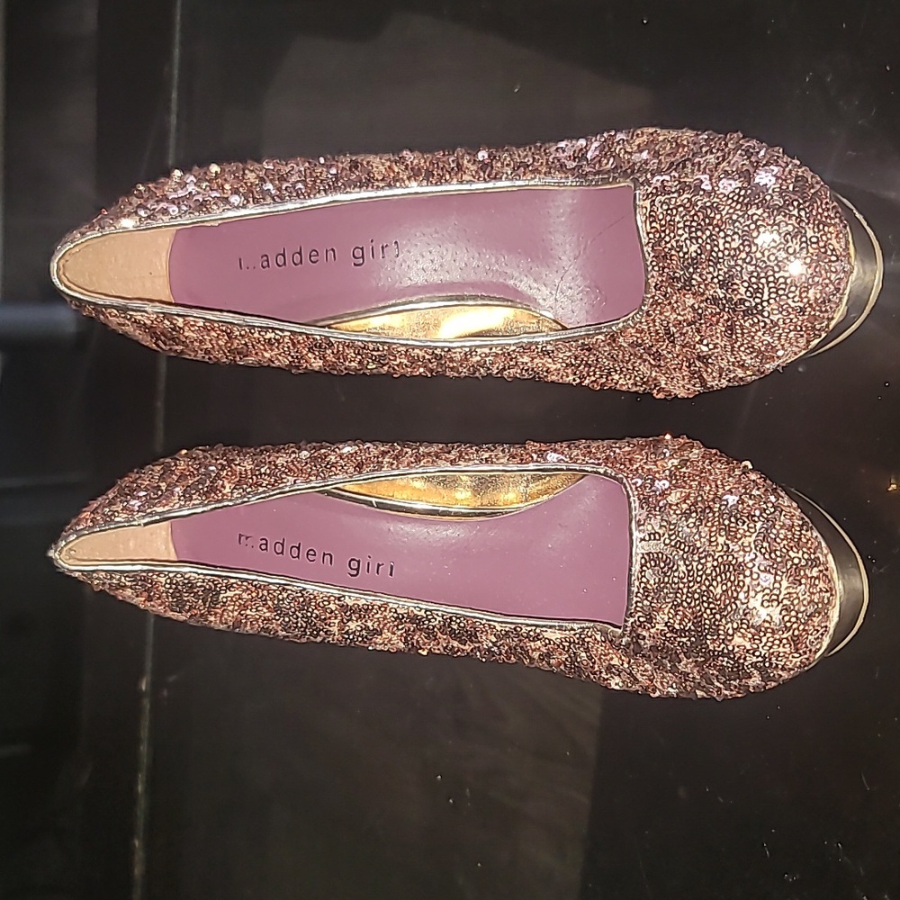 Woman's Madden Girl Light Pink Glitter Heels